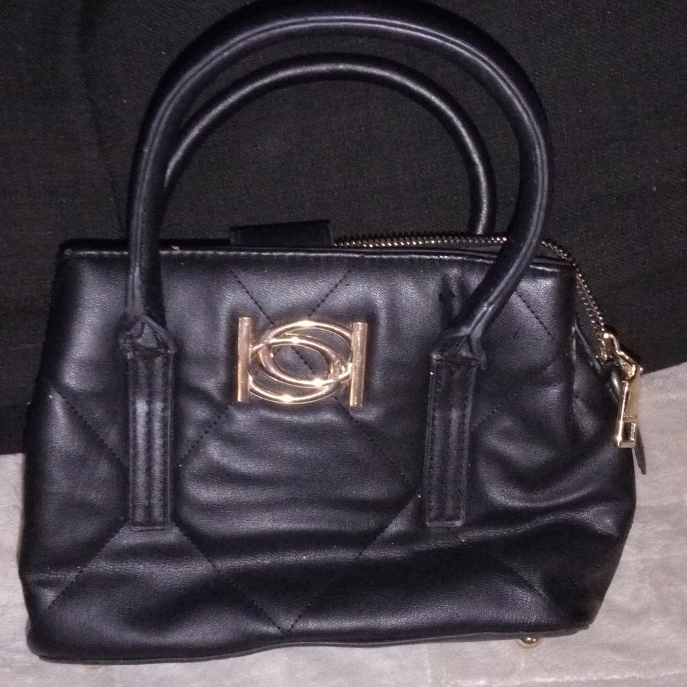 Bebe Black and Gold Mini Bag with Structured Design